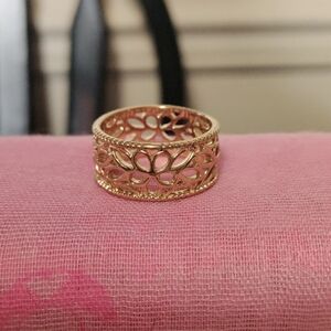 Avon Goldstone Filigree Ring Sz 8/9
